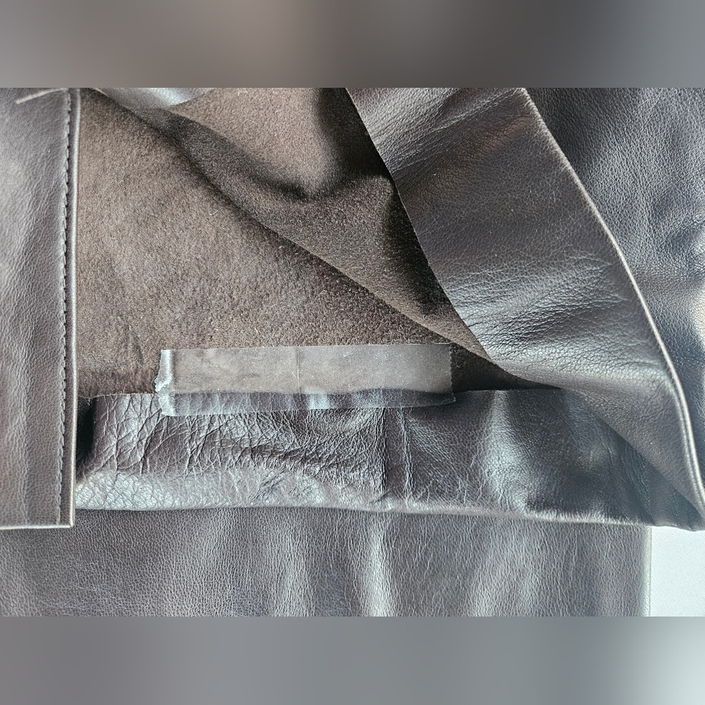 VTG DANA BUCHMAN Chocolate Brown Leather Pants | SZ 6P - Picture 12 of 12